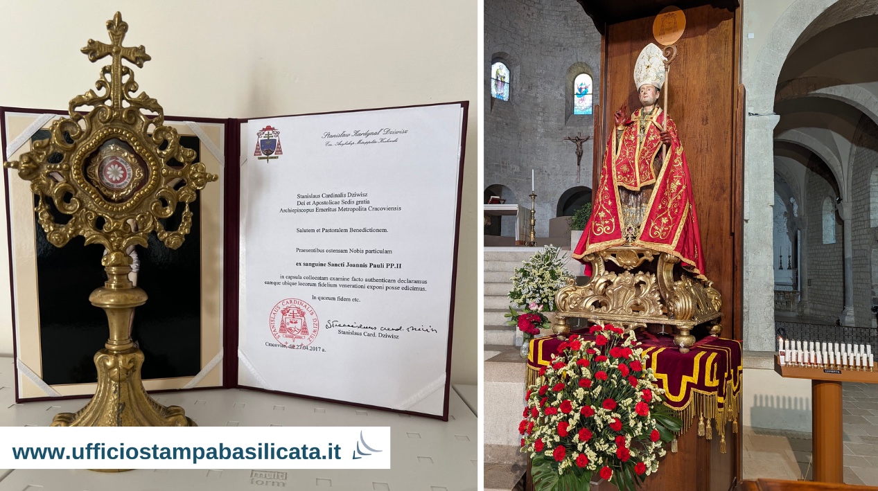 Nella Cattedrale di Acerenza la reliquia di San Giovanni Paolo II